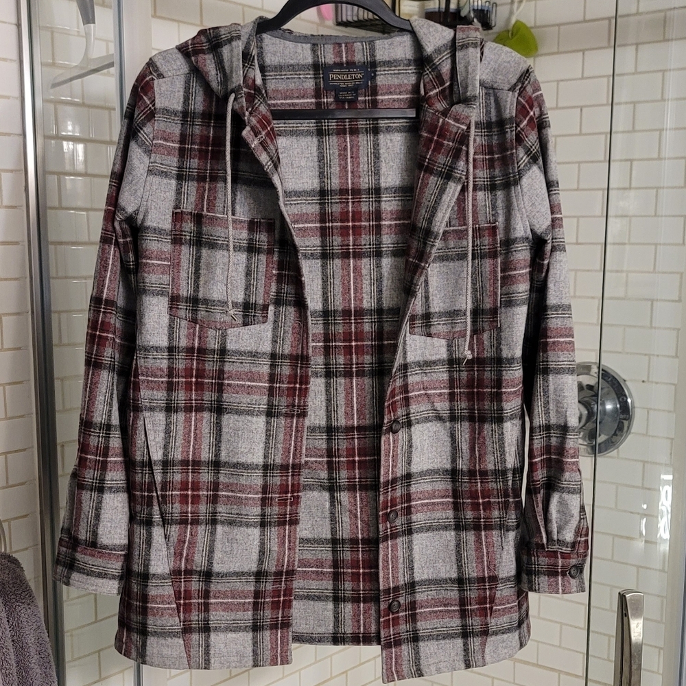 Pendleton Wool Flannel Button Up Plaid Jacket Swe… - image 4